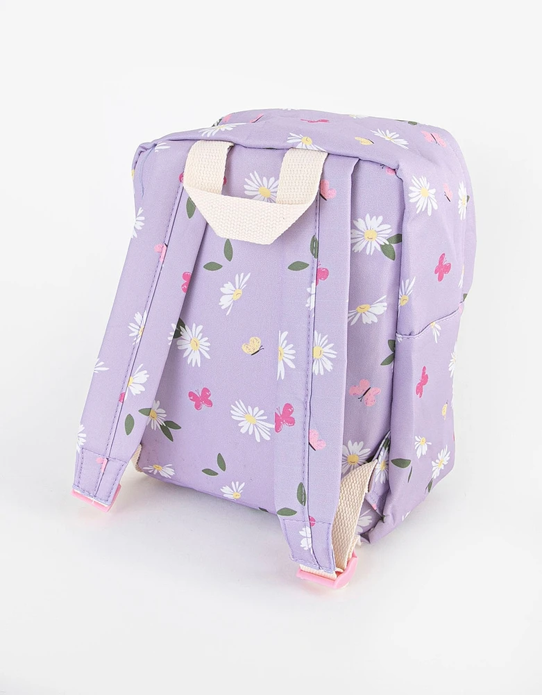 Mochila infantil estampa mariposas y flores