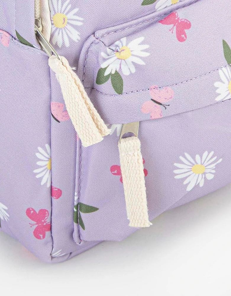 Mochila infantil estampa mariposas y flores