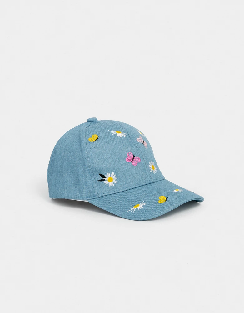 Cap denim bordada