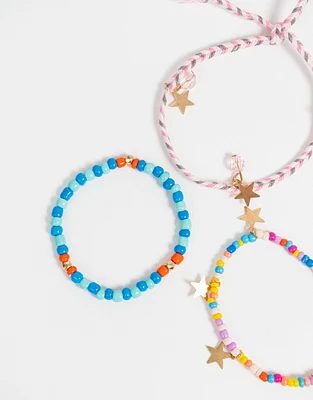 Pulseras infantiles set estrellitas