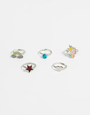 Set anillos infantiles con dijes