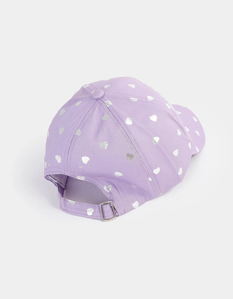 Cap infantil estampada con corazones