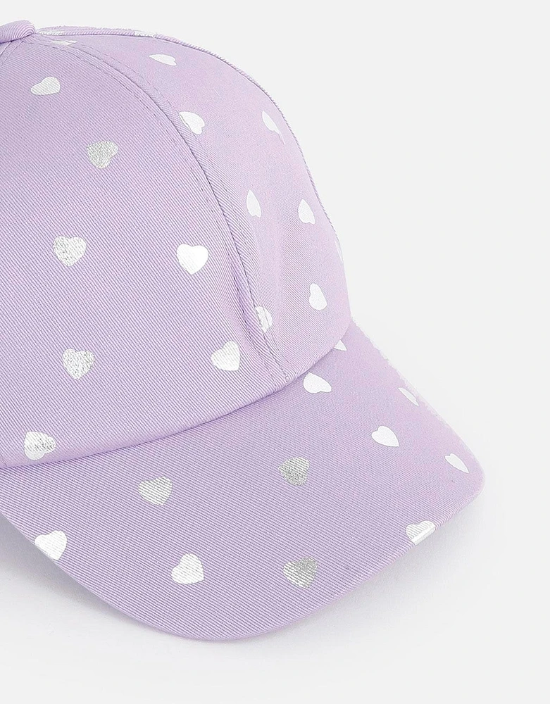 Cap infantil estampada con corazones