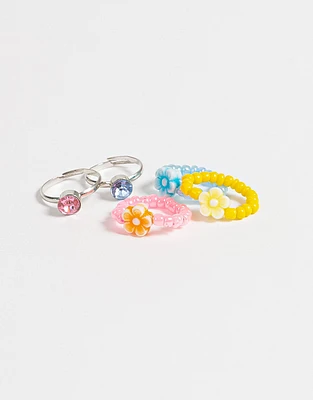 Set de anillos flores