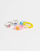 Set de anillos flores