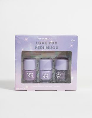 Set de esmaltes con autoadhesivos "purple rain"