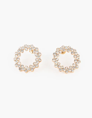 Aretes circulares con strass