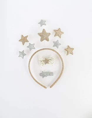 Set de accesorios de cabello infantil con estrellas