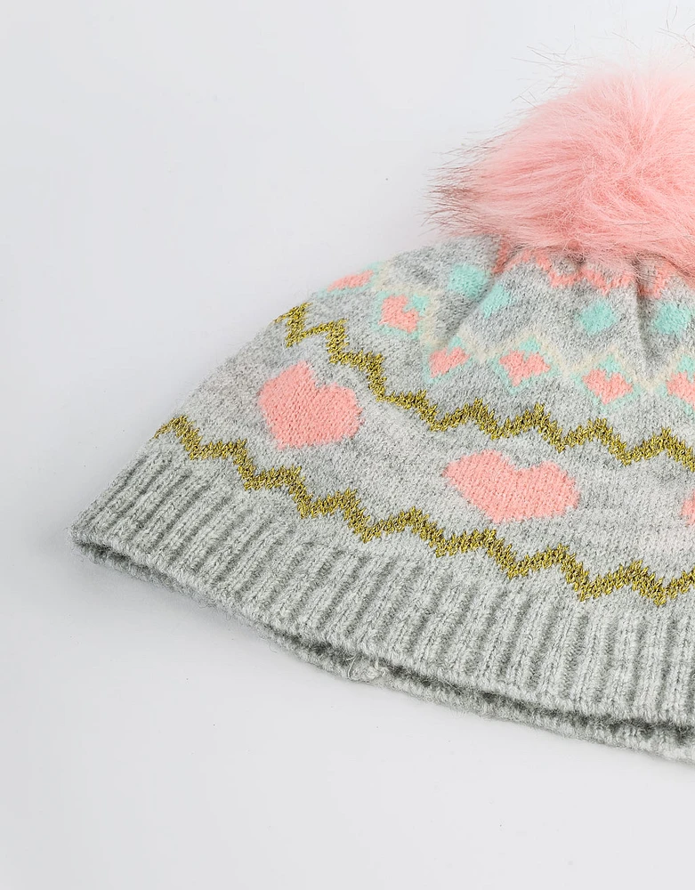 Gorro infantil con corazones