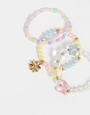 Pulseras infantiles con mariposas