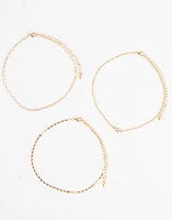 Set de chokers bañados en oro