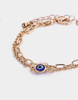 Pulsera con ojo bañada en oro