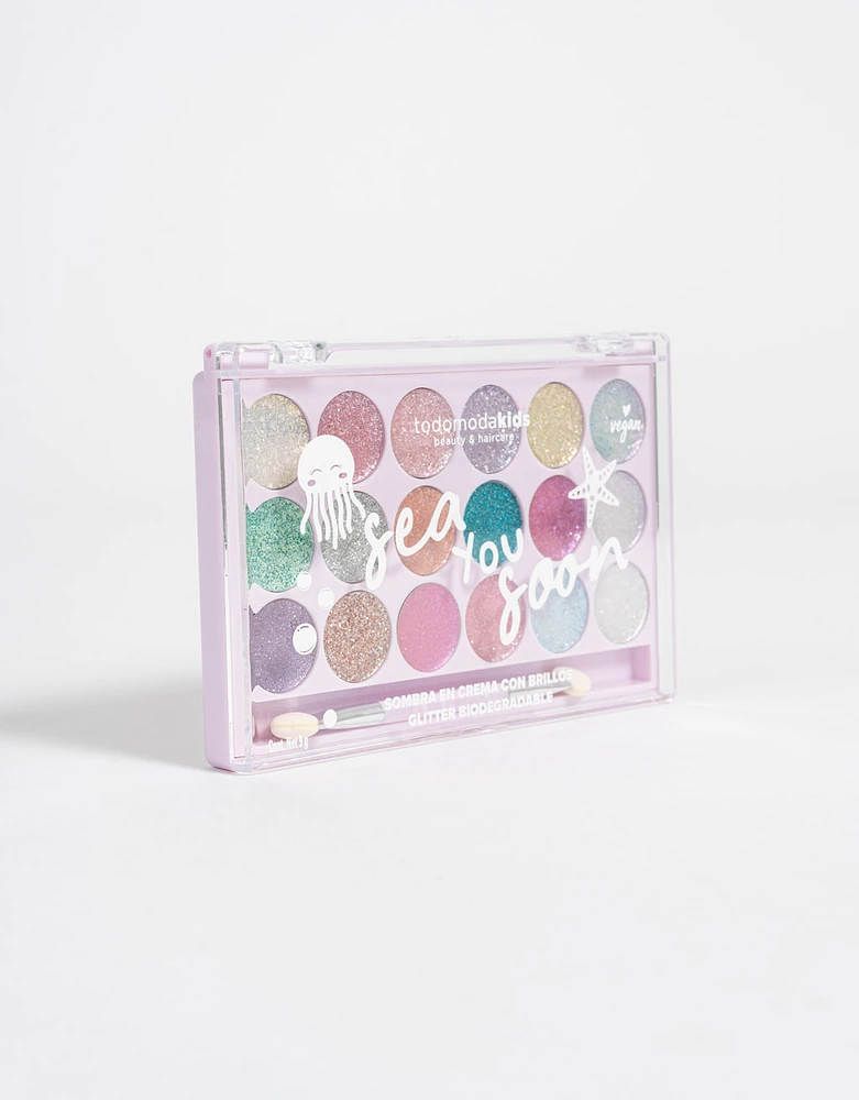 Paleta de sombras infantil con glitter