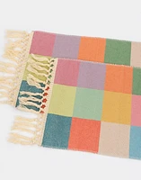Set x 2 individuales de algodón estampado con bordes con flecos
