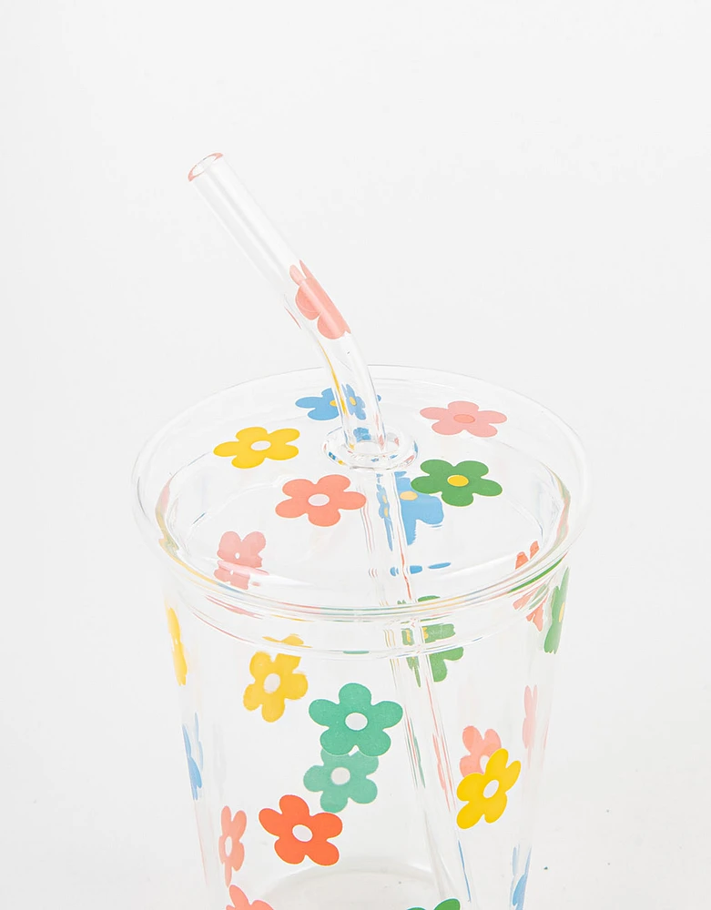 Vaso transparente estampado