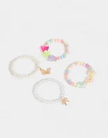 Set de 4 pulseras con mariposas