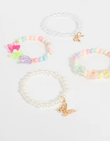 Set de 4 pulseras con mariposas