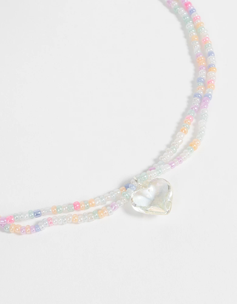 Collar infantil con beads y corazón