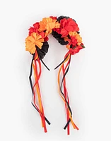 Diadema con flores halloween