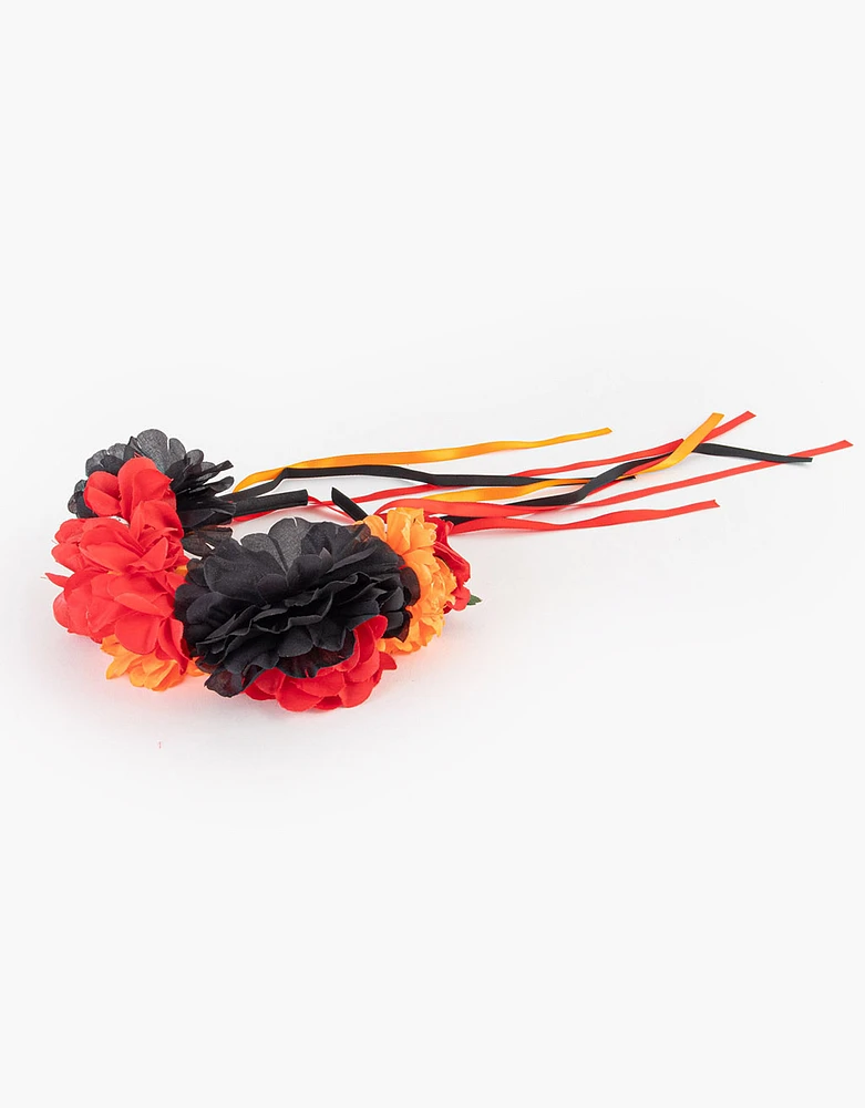 Diadema con flores halloween