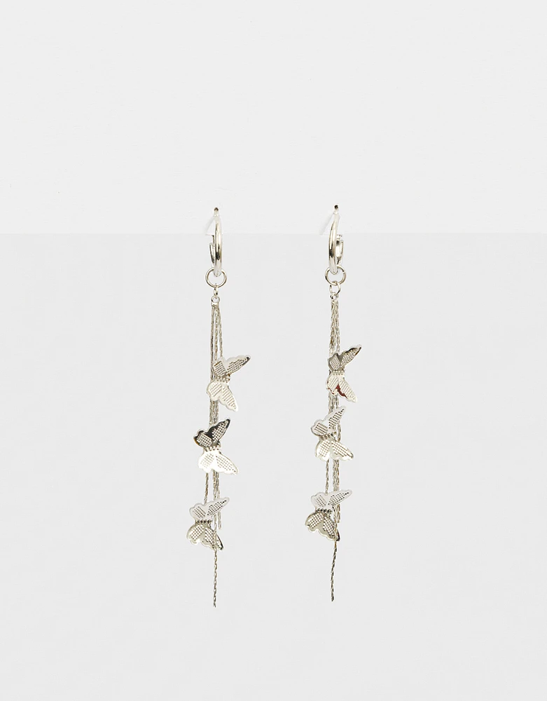 Aretes colgantes largos multi cadenas