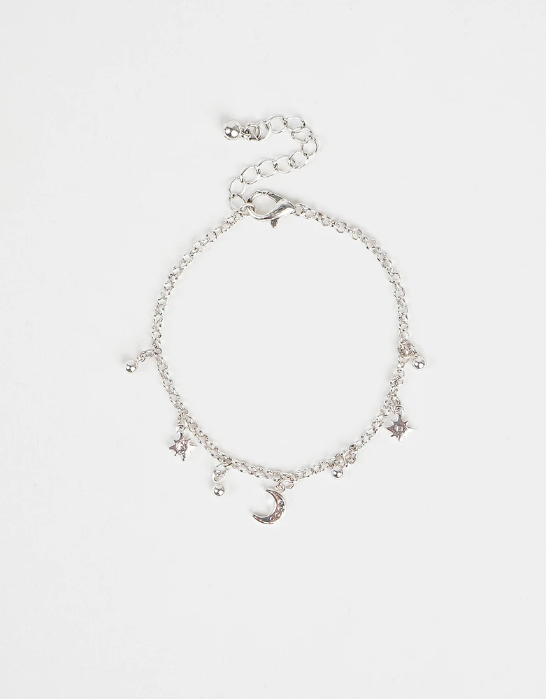 Pulsera con dijes bañada en plata