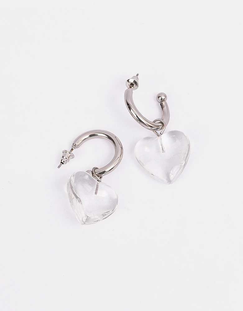 Aretes con dije de vidrio