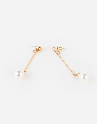 Aretes colgantes con perlas