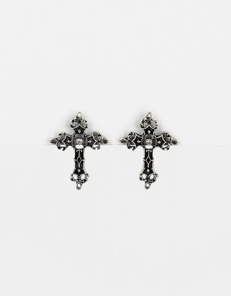 Aretes cortos con cruz