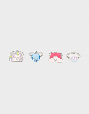 Set de anillos kids unicornio