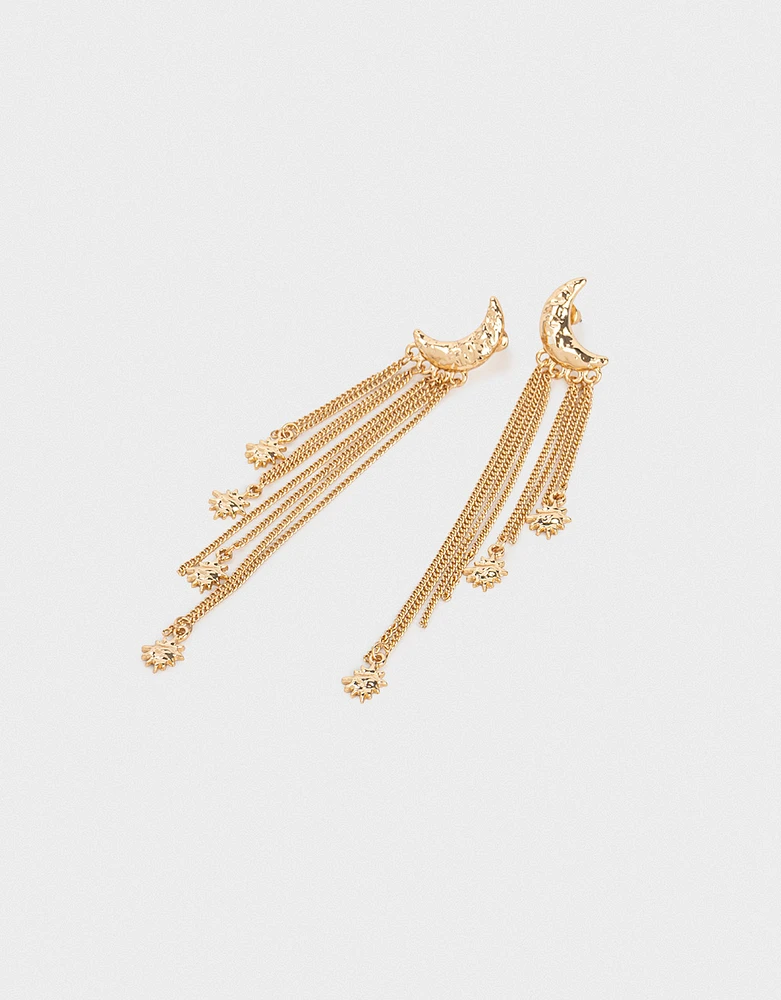 Aretes con tira de cadenas