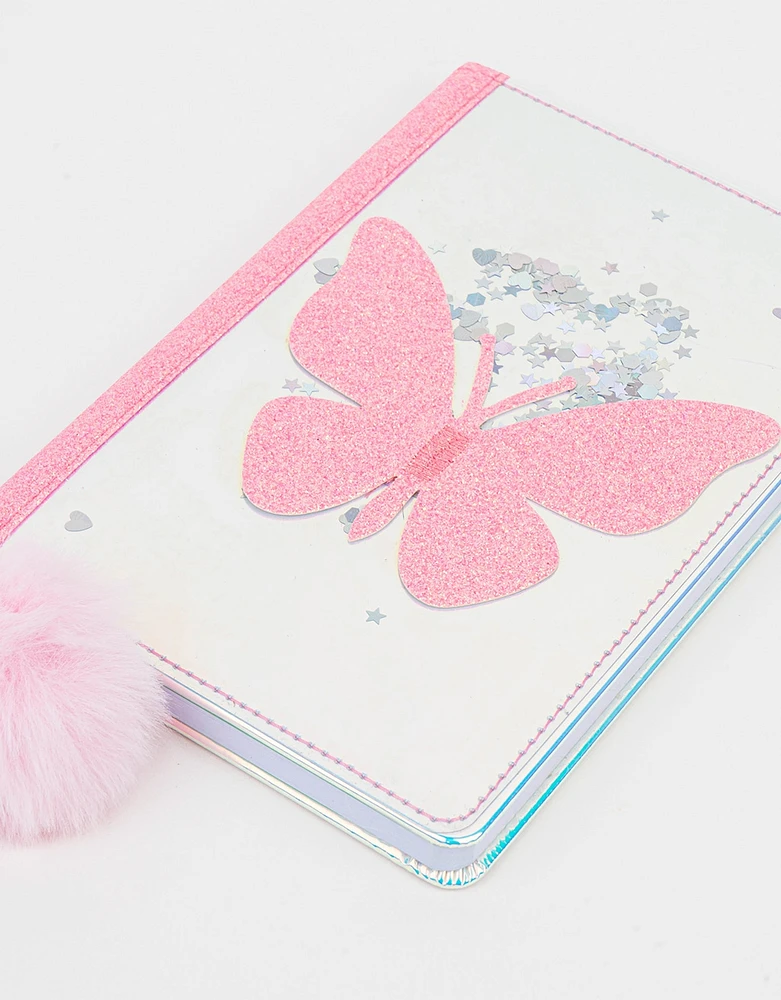 Cuaderno a5 con glitter movible