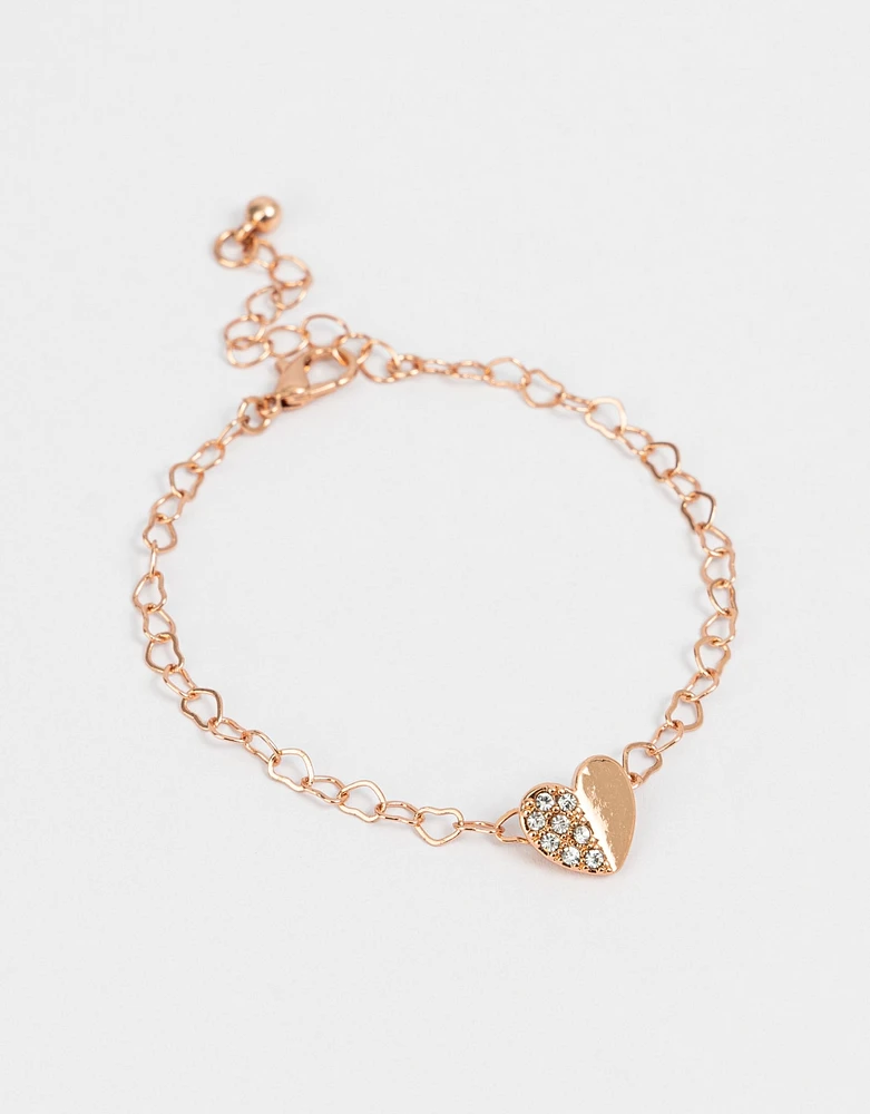 Pulsera con dije de corazón