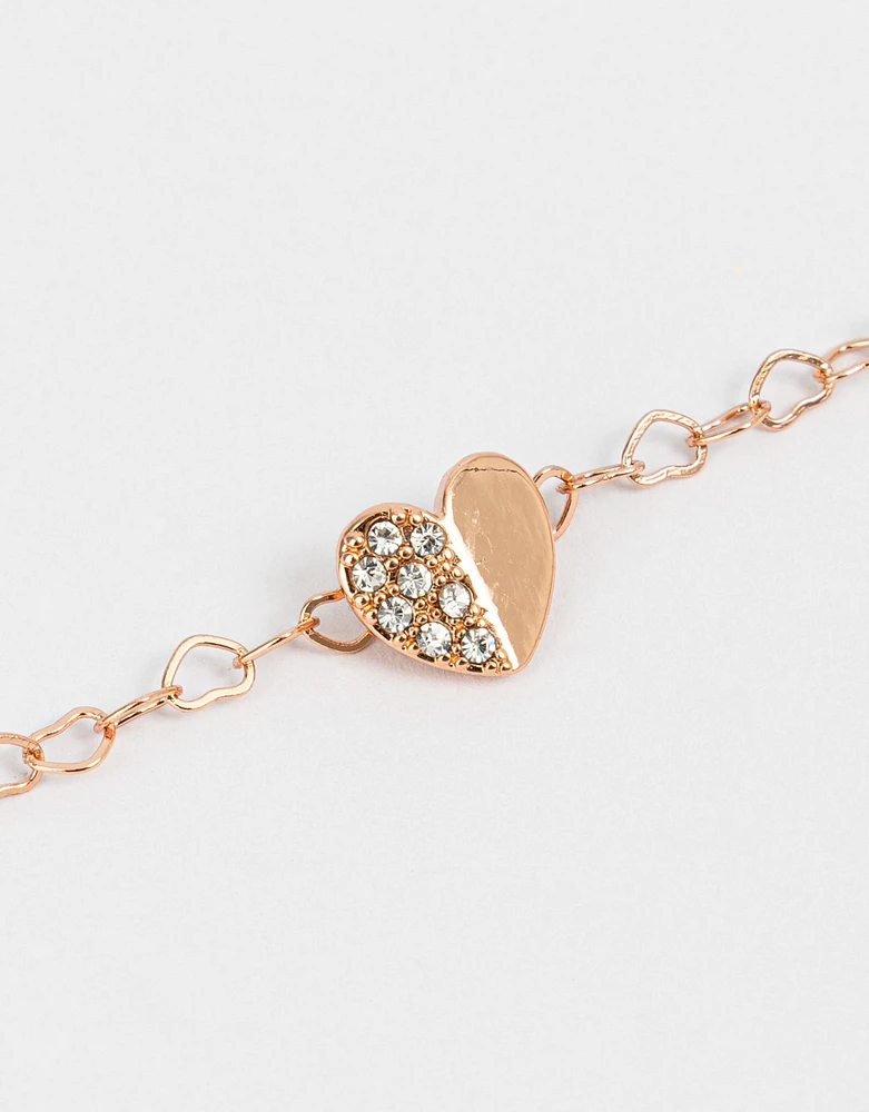 Pulsera con dije de corazón