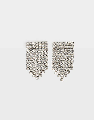 Aretes cortos con strass