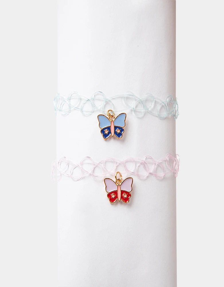 Set de chokers infantiles mariposa