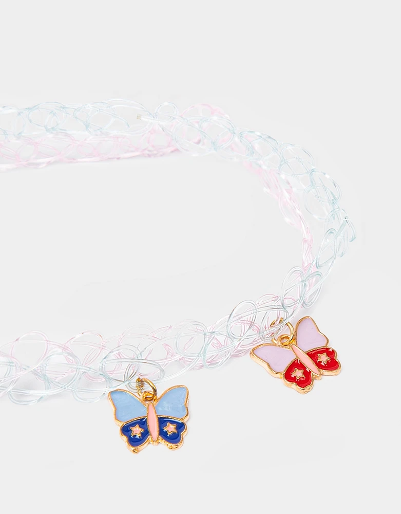 Set de chokers infantiles mariposa