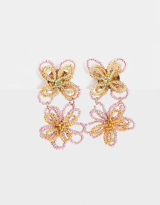 Aretes cortos de flores