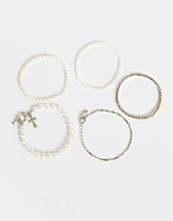 Pulseras flexibles sets con perlas