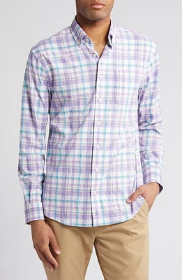 johnnie-O Matador PREP-FORMANCE Plaid Button-Down Shirt Grape at Nordstrom,