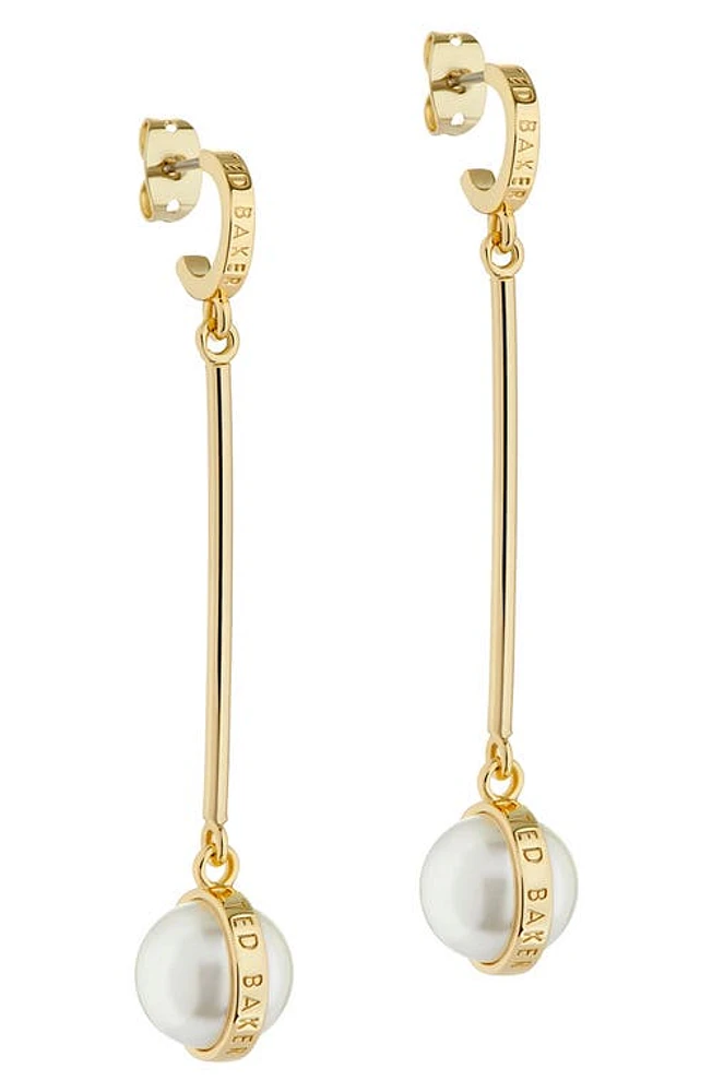 Ted Baker London Perllie Imitation Pearl Drop Earrings in Gold Tone/Pearl at Nordstrom