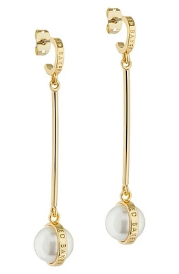 Ted Baker London Perllie Imitation Pearl Drop Earrings in Gold Tone/Pearl at Nordstrom