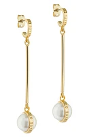 Ted Baker London Perllie Imitation Pearl Drop Earrings in Gold Tone/Pearl at Nordstrom