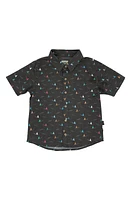 Feather 4 Arrow Kids' Shark Button-Up Shirt Black at Nordstrom,