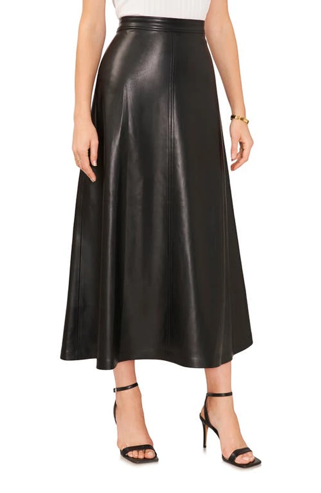 Vince Camuto Faux Leather A-Line Skirt Rich Black at Nordstrom,