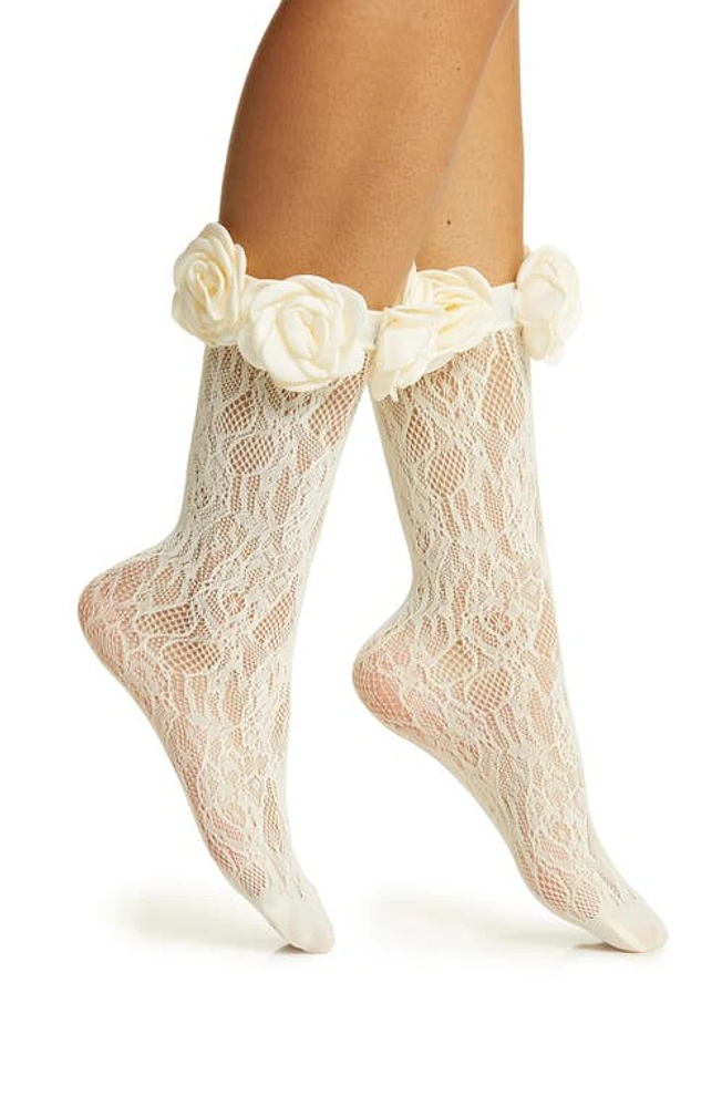 HIGH HEEL JUNGLE Rosetta Lace Crew Socks in at Nordstrom