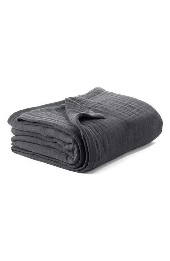 Bearaby Organic Cotton Muslin Cocoon Throw Blanket in Asteroid Grey at Nordstrom, Size One Size Oz