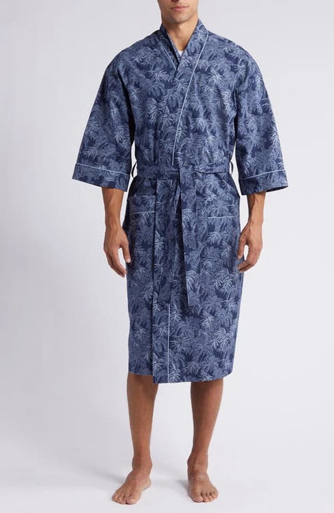 Majestic International Print Woven Robe in Navy at Nordstrom