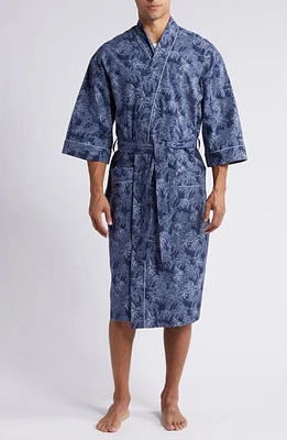 Majestic International Print Woven Robe in Navy at Nordstrom