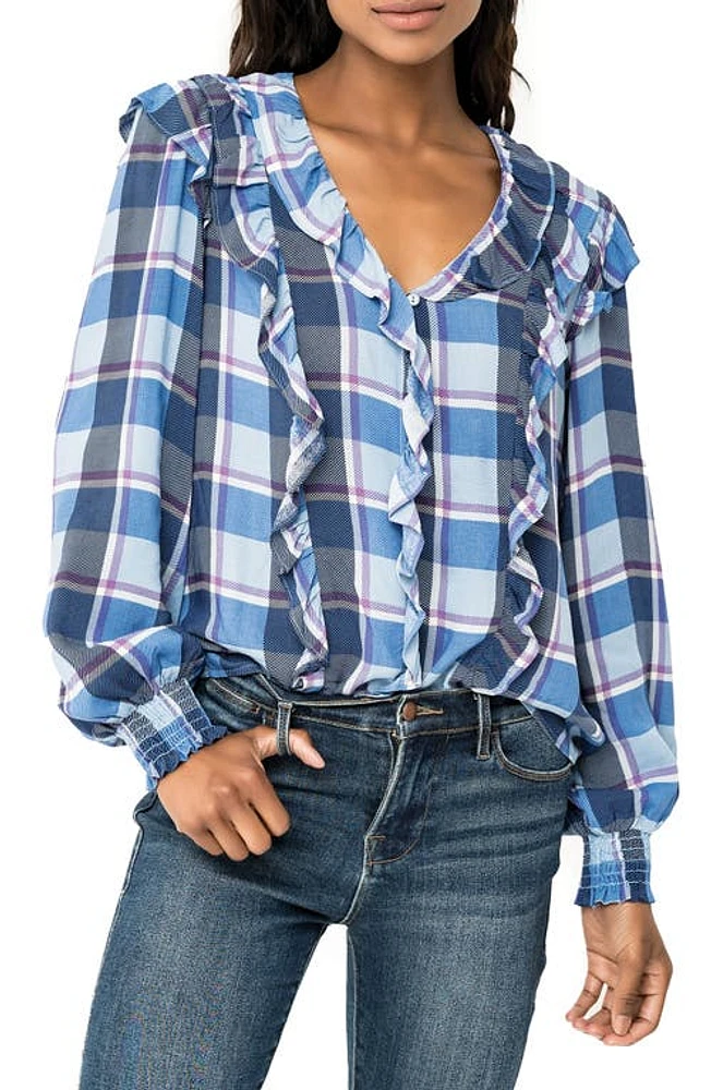 GIBSONLOOK Plaid Ruffle Shirt at Nordstrom,